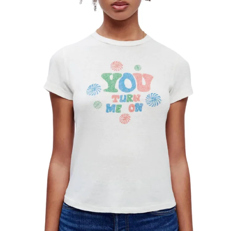 90's Baby "you Turn Me On" Tee In Vintage White