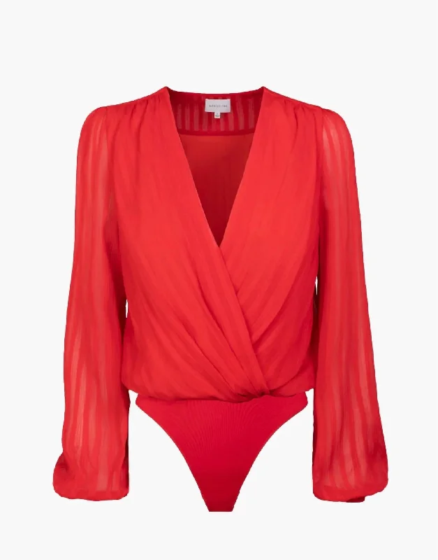 Afterhour Shadow Bodysuit In Red