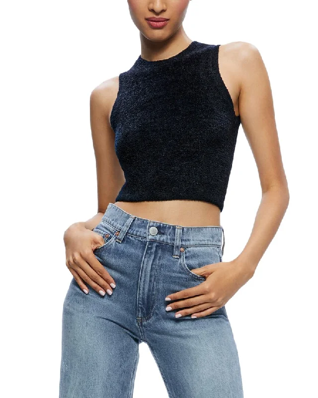 alice + olivia Amity Cropped Crew Top