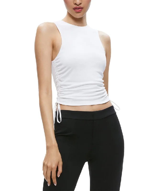 alice + olivia Chrissy Ruched Crop Top