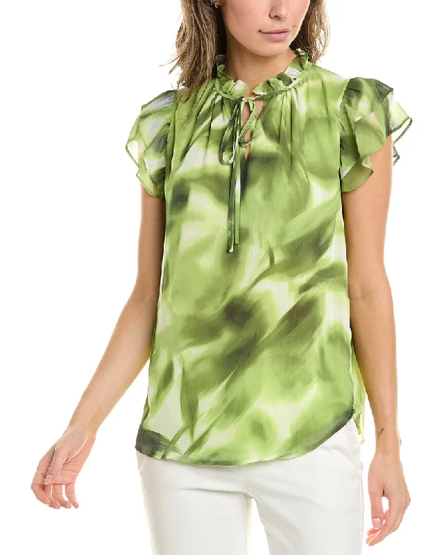 Anne Klein Ruffle Neck Blouse