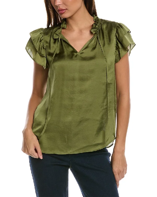 Anne Klein Ruffle Sleeve Blouse