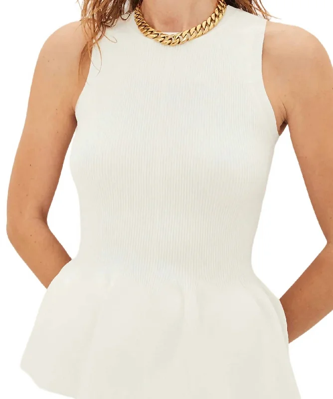 Arago Peplum Top In Off-White