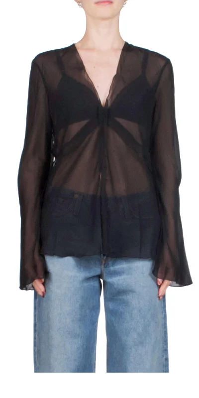 Archer Long Sleeve Blouse In Black