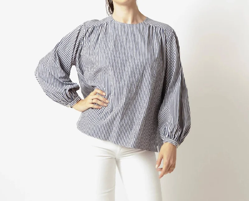 Asunta Blouse In Blue/natural