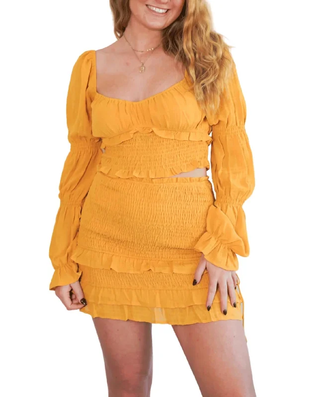 Bloom Smocked Top In Yellow