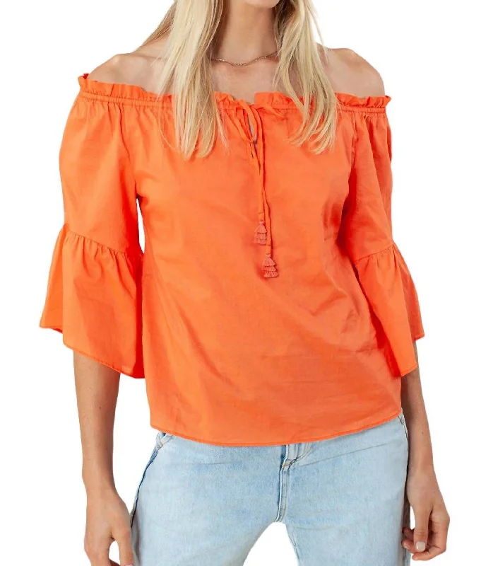 Bloom Time Top In Orange