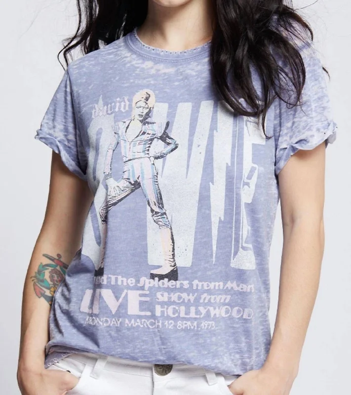 Bowie Burnout Tee In Blue