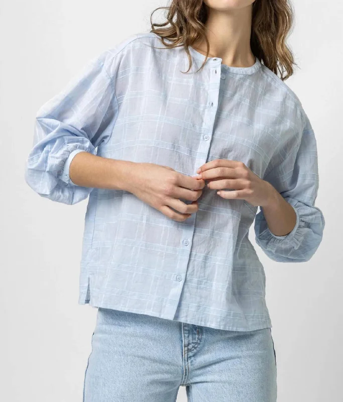 Bracelet Sleeve Button Down Shirt In Breeze