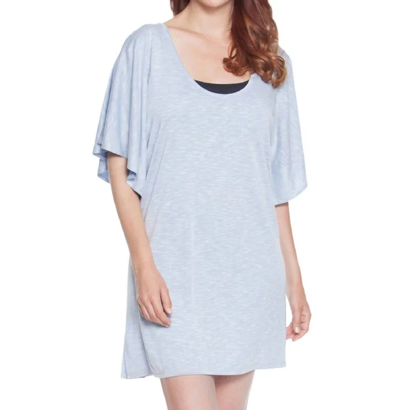 Cabana Flutter Tunic In Dot Calling Blue