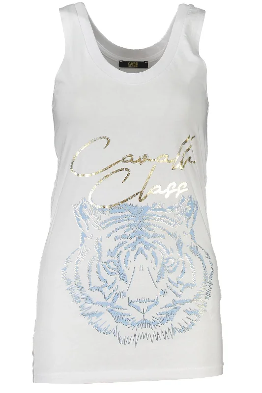 Cavalli Class Chic  Cotton Tank Top with Iconic Women's Print