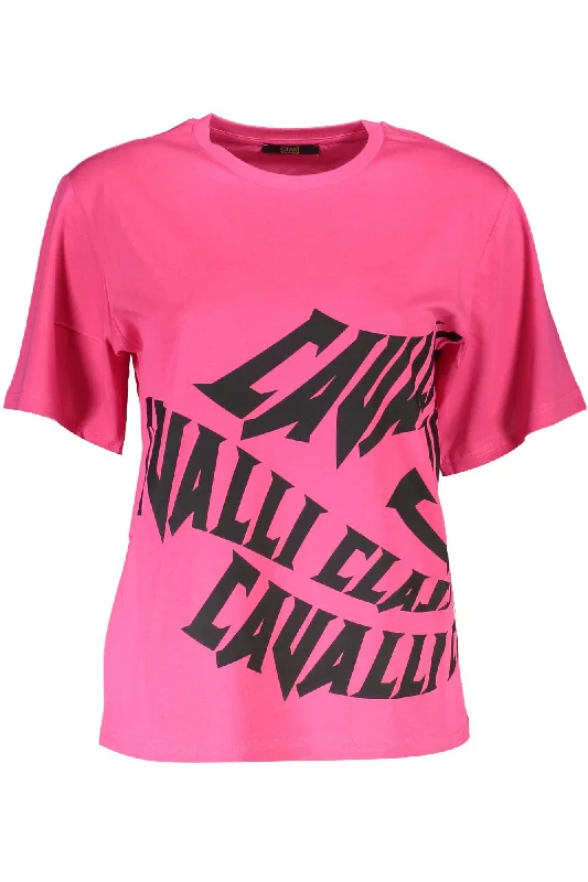 Cavalli Class Chic  Cotton Tee with Signature Women's Print