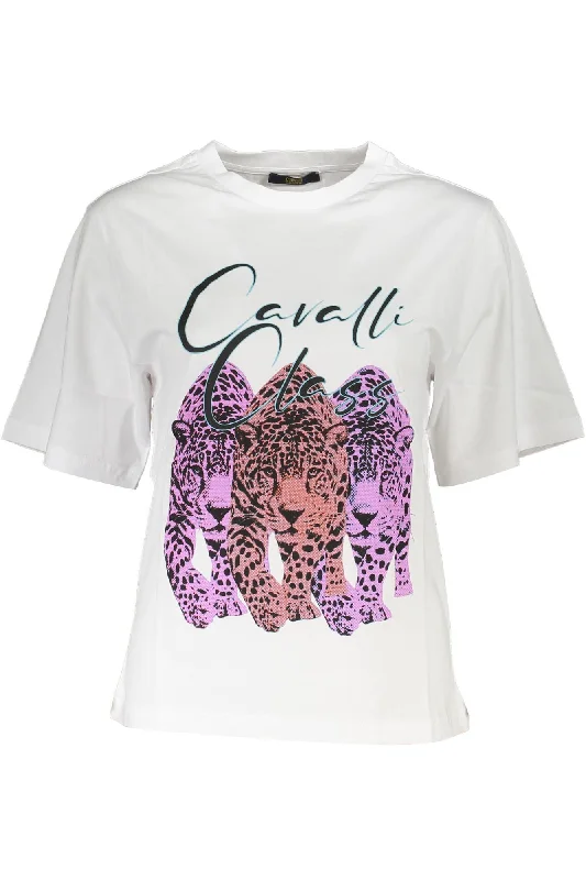 Cavalli Class Chic Slim Fit  Tee with Signature Women's Print