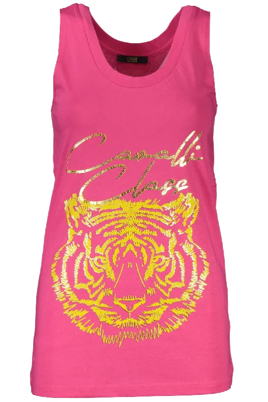 Cavalli Class Elegant  Cotton Tank with Logo Women's Print