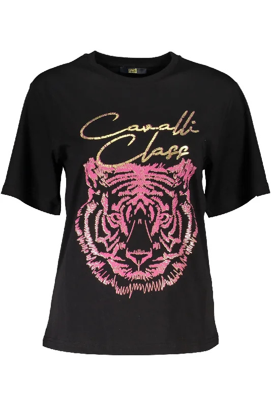 Cavalli Class Elegant  Cotton Tee with Signature Women's Print