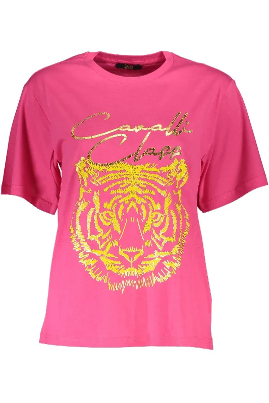 Cavalli Class Elegant  Cotton Tee with Signature Women's Print