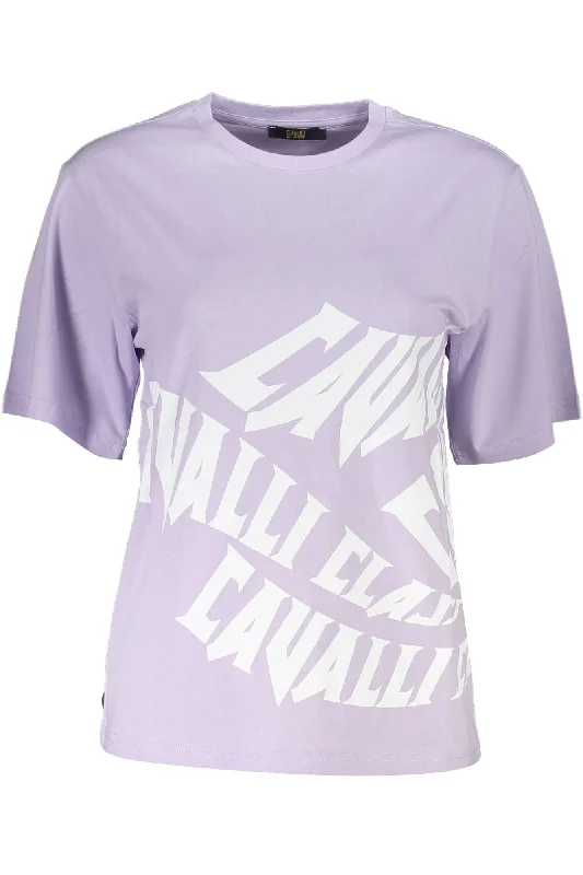 Cavalli Class Elegant  Print Tee with Chic Women's Logo