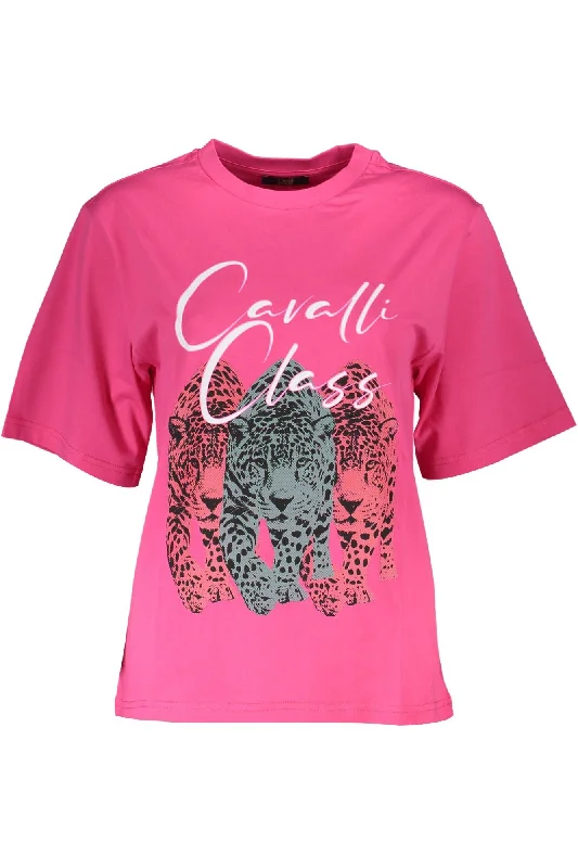 Cavalli Class Elegant Slim Fit  Tee with Chic Women's Print