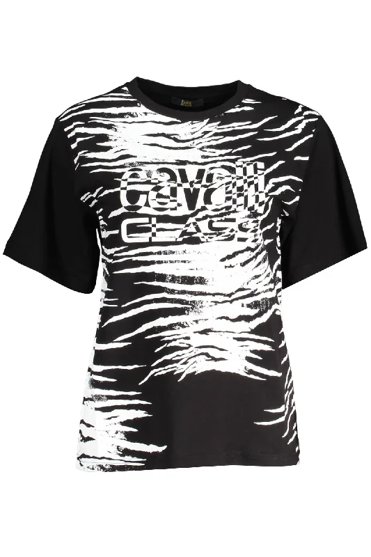 Cavalli Class Elegant Square Print Logo Women's Tee