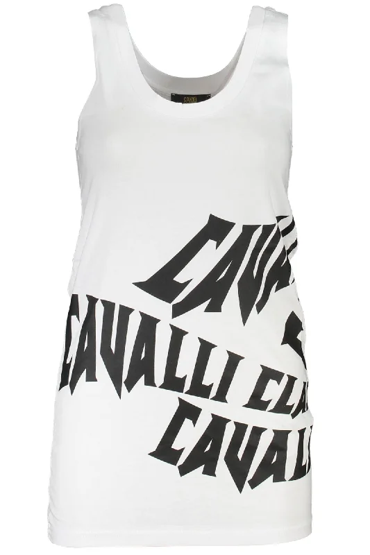 Cavalli Class Elegant Wide-Shoulder Printed Tank Women's Top