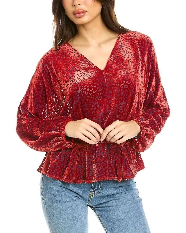 Chaka Peplum Blouse In Multicolor