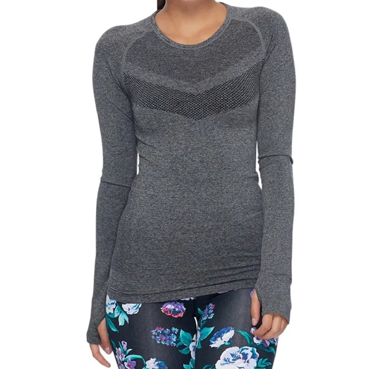 Charcoal Joshua Tree Seamless Long Sleeve Pullover In Bgs Grey