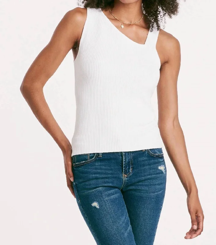 Charlie Cutout Rib Tank In White