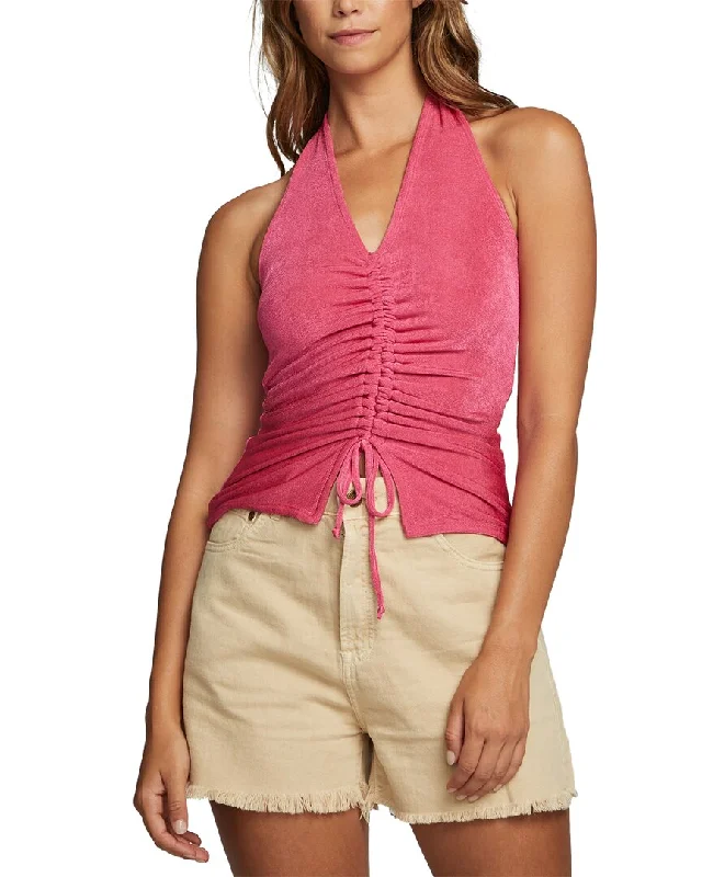 Chaser Electric Slinky Rib Tie-Front Tank