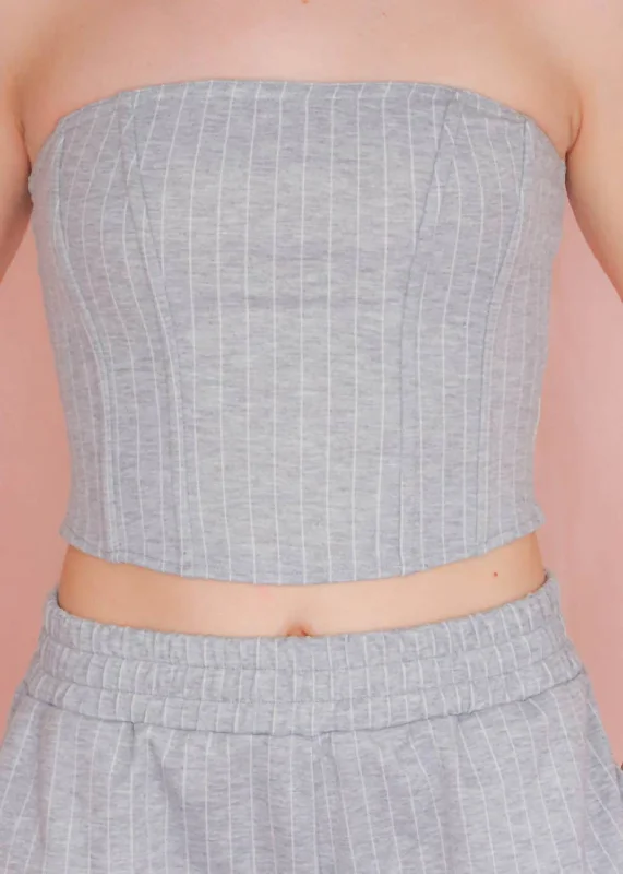 Corset Top In Heather Grey