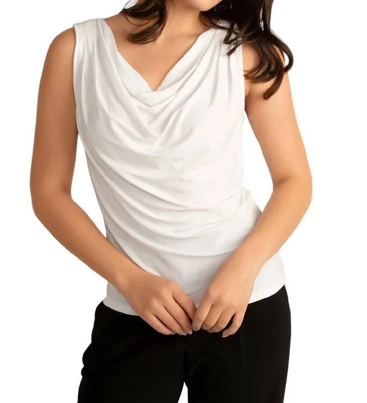 Cowl Neck Top In White