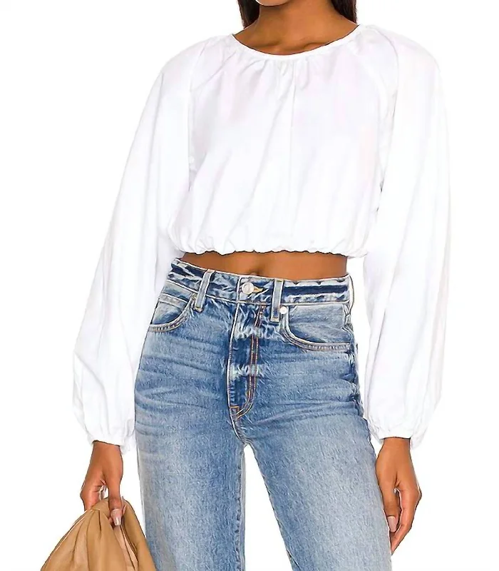 Cropped Blouse In White