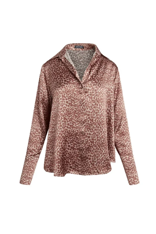 Daria Blouse In Elegant Leopard