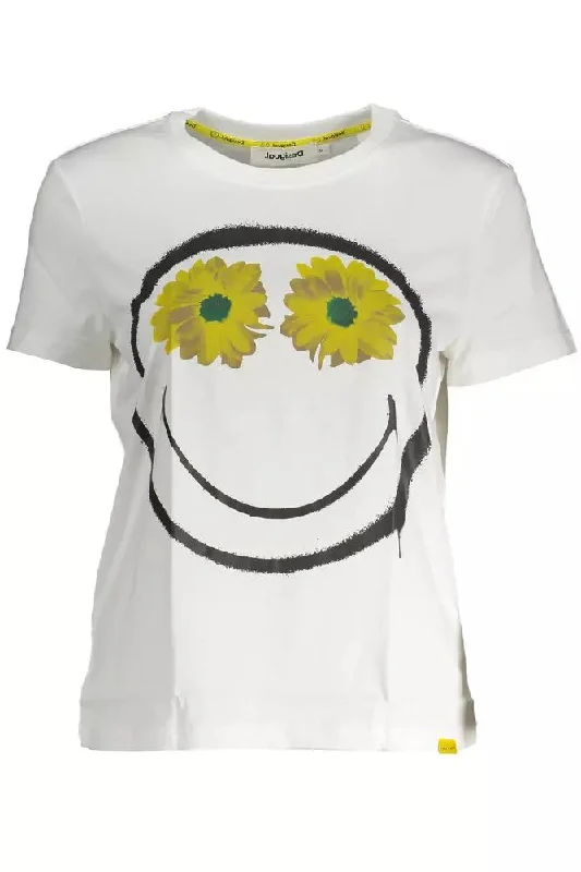 Desigual Chic  Printed Cotton Tee with Women's Logo