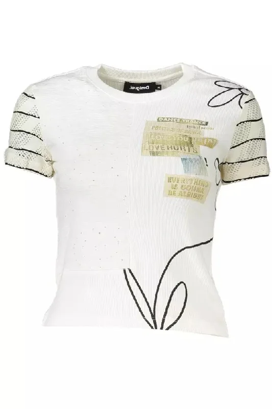 Desigual Chic  Printed Tee with Contrast Women's Detail