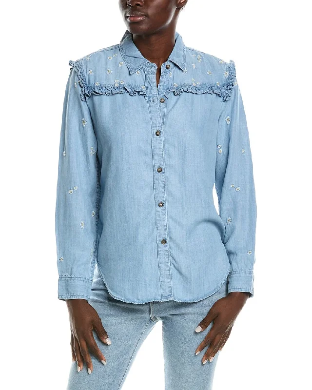 DRIFTWOOD DENIM Button-Down Flower Shirt