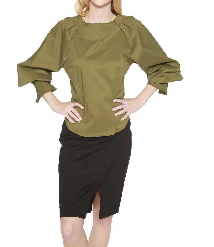 Edera Top In Olive Green