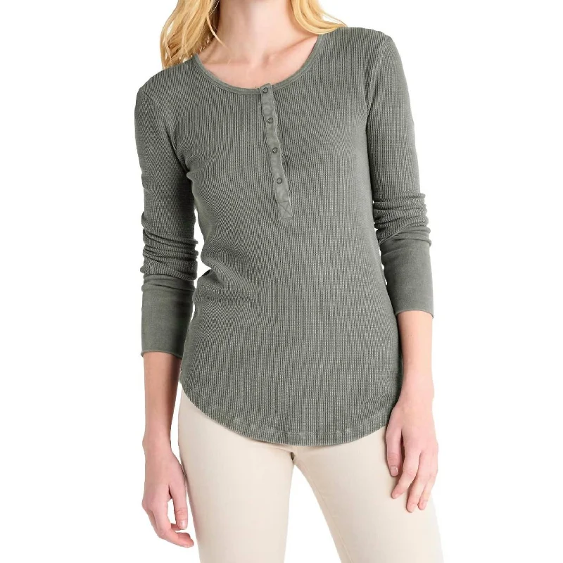 Forever Henley Long Sleeve In Olive