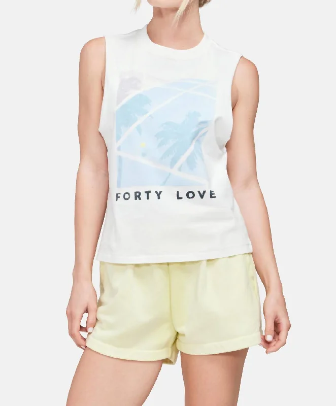 Forty Love Riley Tank Top In Clean White