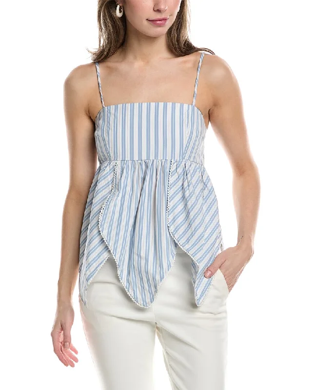 GANNI Stripe Panel Strap Top