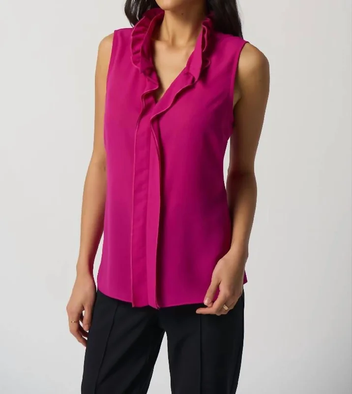 Georgette Top With Ruffles In Opulence