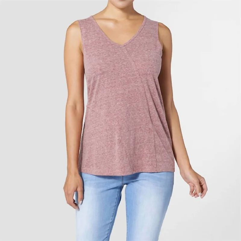 Haiden V-Neck Tank In Pink