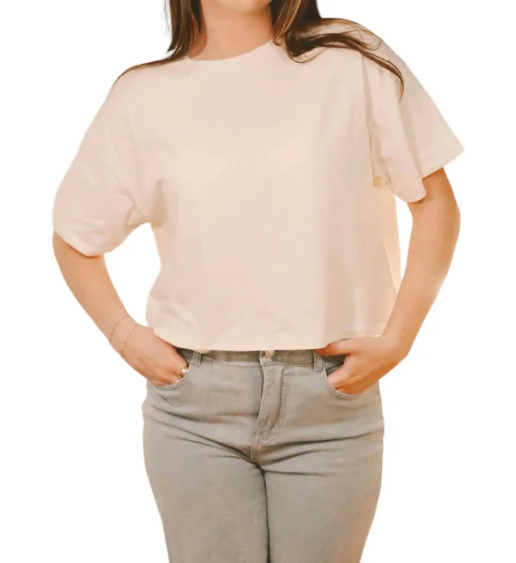 Haze Boxy Crop Tee In Ivory