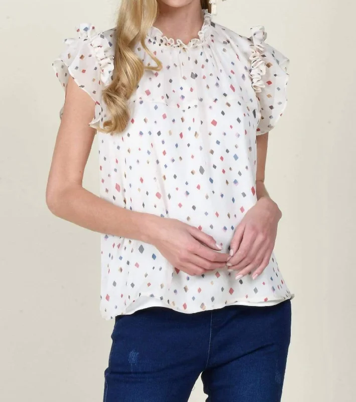 Heidi Chiffon Top In Funfetti Print