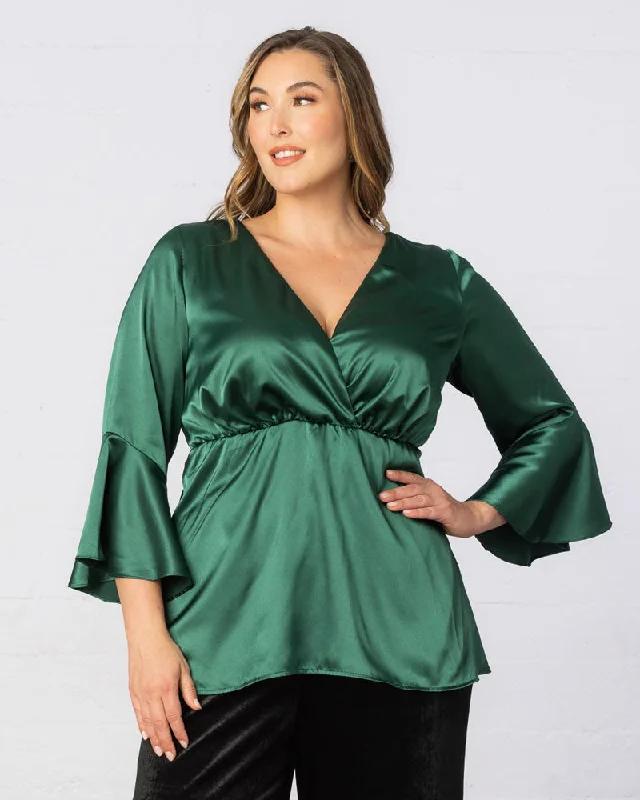 Honey Satin Bell Sleeve Top