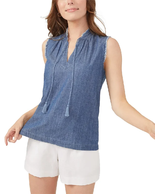 J.McLaughlin Boggs Linen-Blend Blouse