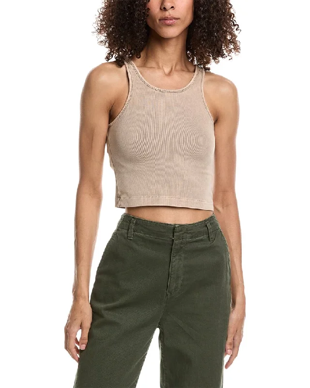 John Elliott Mineral Wash Gemini Rib Cropped Tank