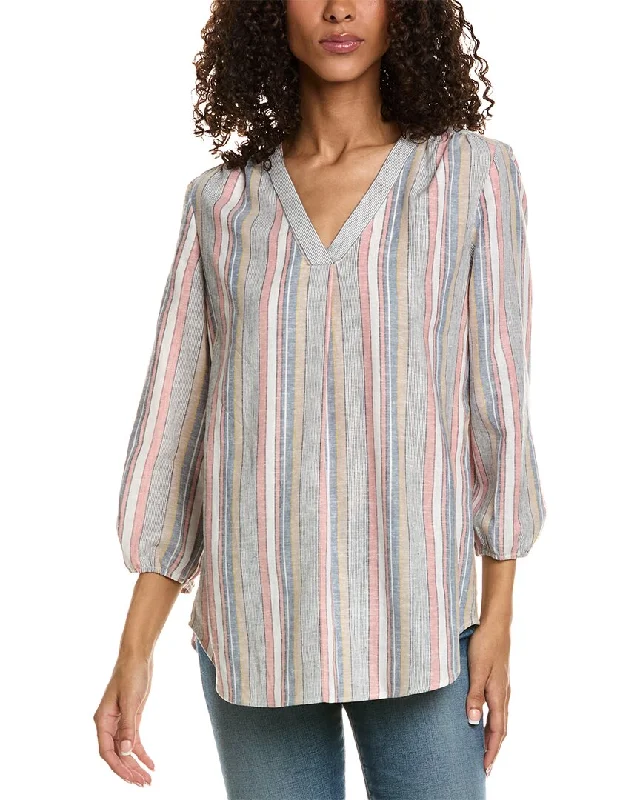 Jones New York Pleat Front Linen-Blend Tunic