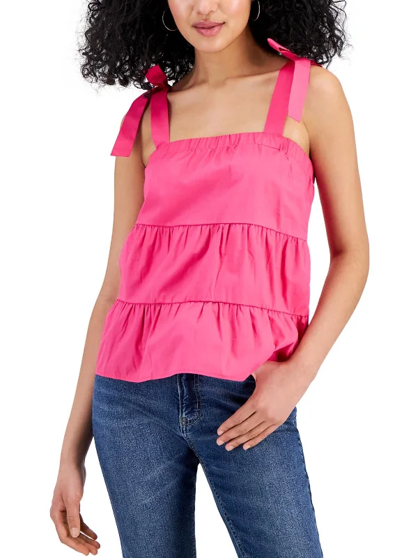 Juniors Womens Tiered Cotton Cami