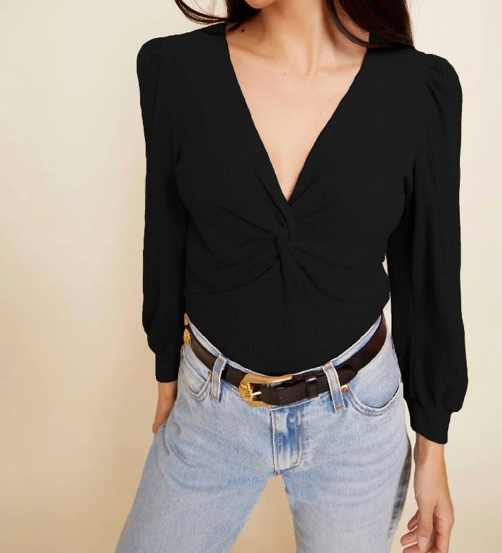 Kalani Twisted Party Top In Jet Black