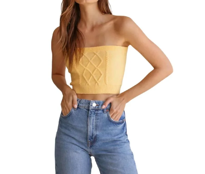 Liv Knit Tube Top In Mango